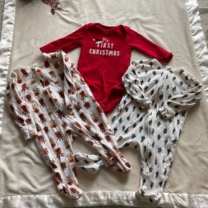 Baby Christmas Onesie Bundle 3-6 months My First Christmas
